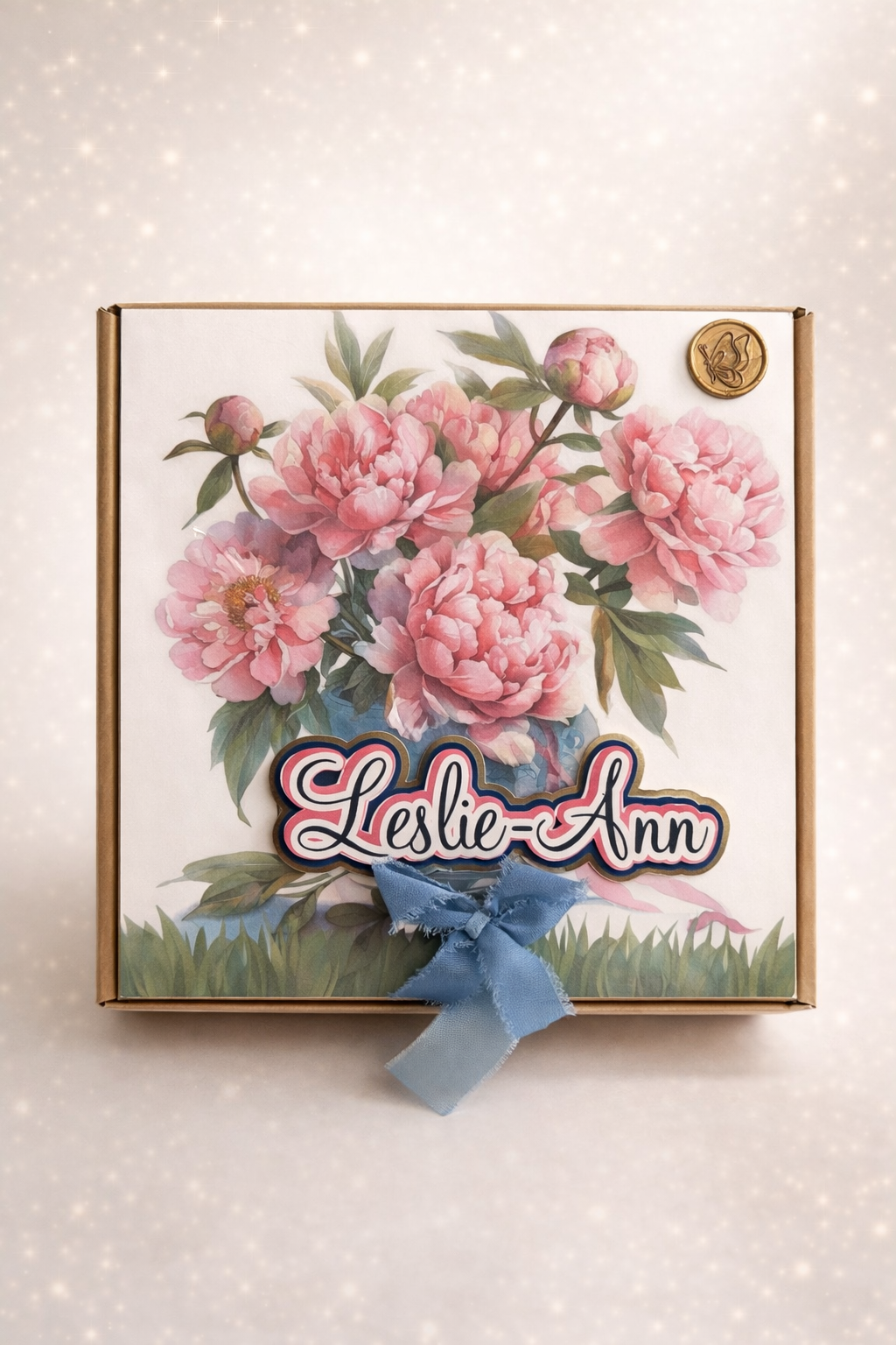 Peony gift box project by Golden Script Co.