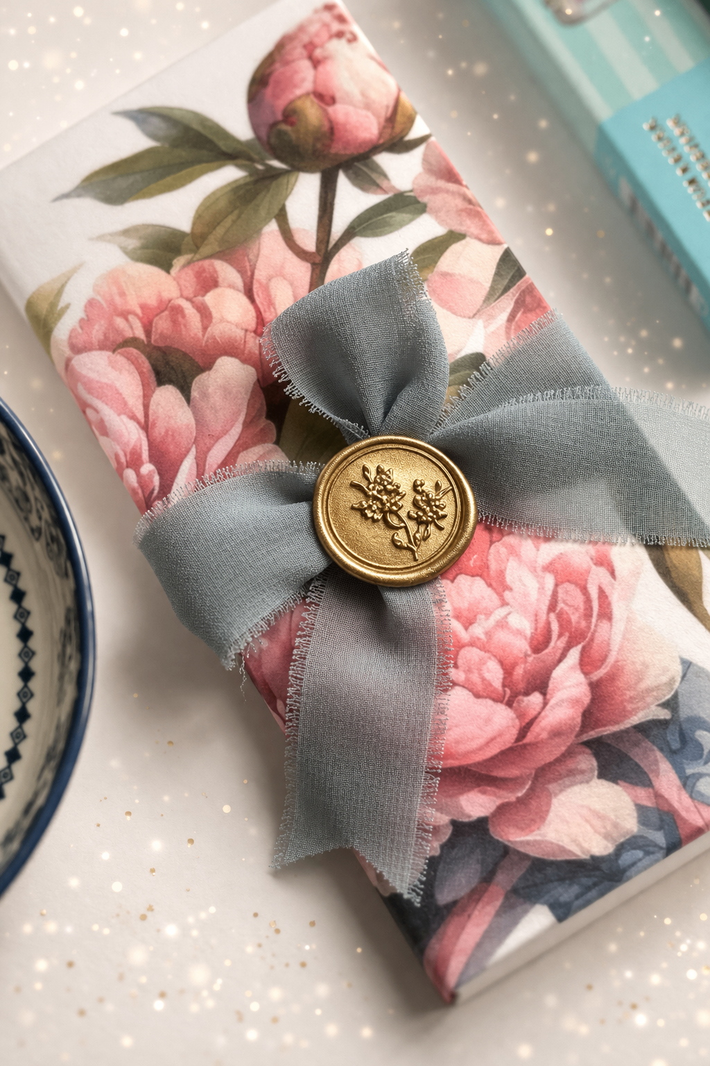 Floral wrapped stationery keepsake by Golden Script Co.