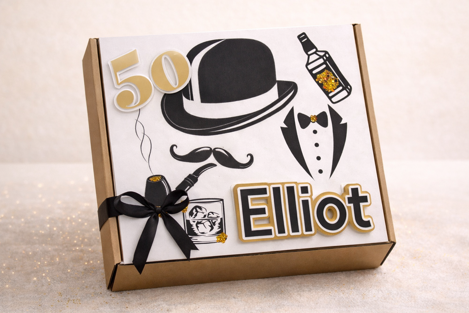 Milestone birthday gift box by Golden Script Co.